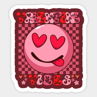 groovy valentine vibes valentines day shirts for girls womens and moms Sticker